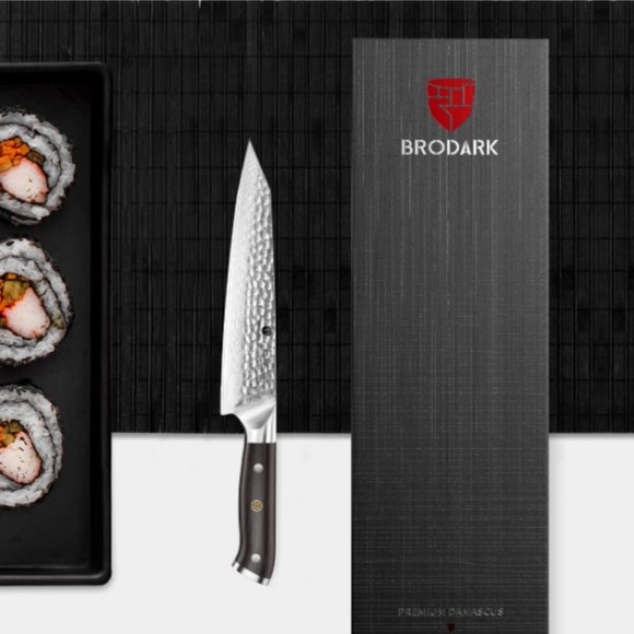 DAMASCUS STEEL "DUO" - VG10 STEEL - JAPANESE STYLE KNIVES w/ HAMMERED TEXTURE - Picture 13 of 14